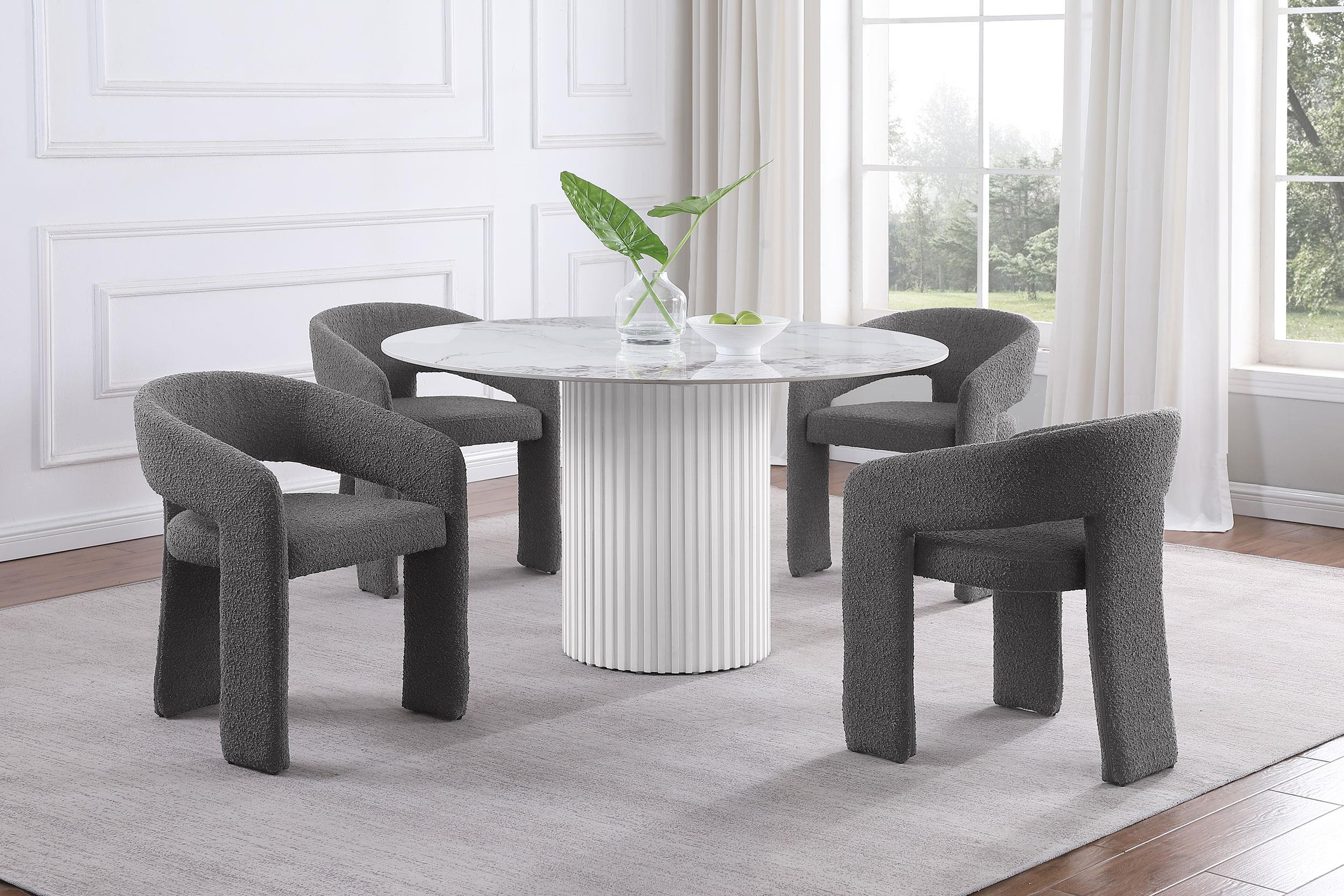 Acadia Round 53-inch Sintered Stone Top Dining Table White