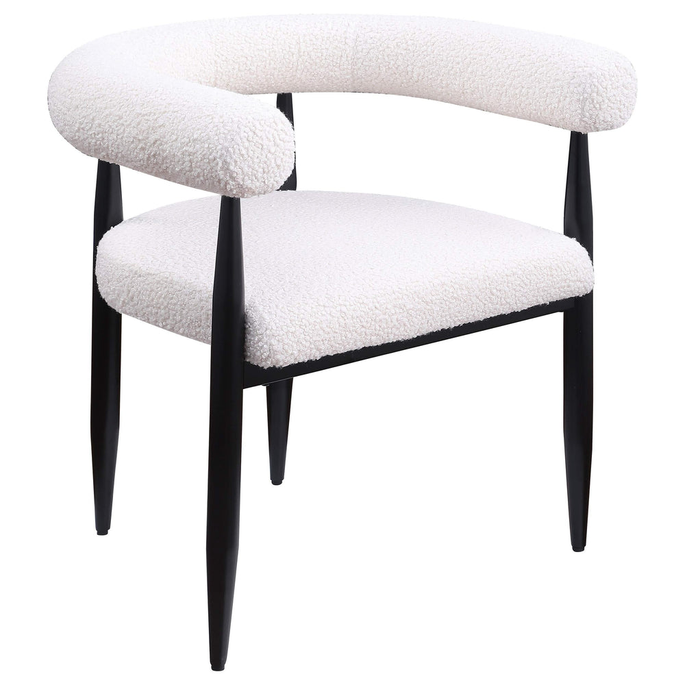 Juego de mesa de comedor Camden de 5 piezas redonda con tablero de imitación de mármol, color negro