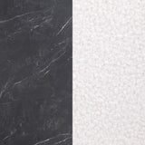 Juego de mesa de comedor Camden de 5 piezas redonda con tablero de imitación de mármol, color negro