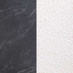 Juego de mesa de comedor Camden de 5 piezas redonda con tablero de imitación de mármol, color negro