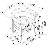 Juego de mesa de comedor Camden de 5 piezas redonda con tablero de imitación de mármol, color negro