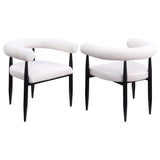 Sillón de comedor tapizado Dunmore Boucle color crema (juego de 2)