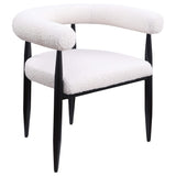 Sillón de comedor tapizado Dunmore Boucle color crema (juego de 2)