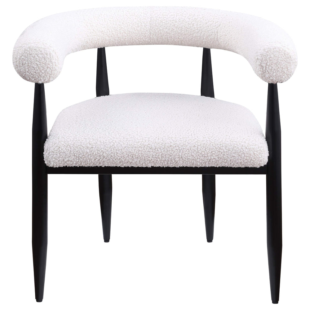 Sillón de comedor tapizado Dunmore Boucle color crema (juego de 2)