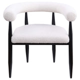 Sillón de comedor tapizado Dunmore Boucle color crema (juego de 2)