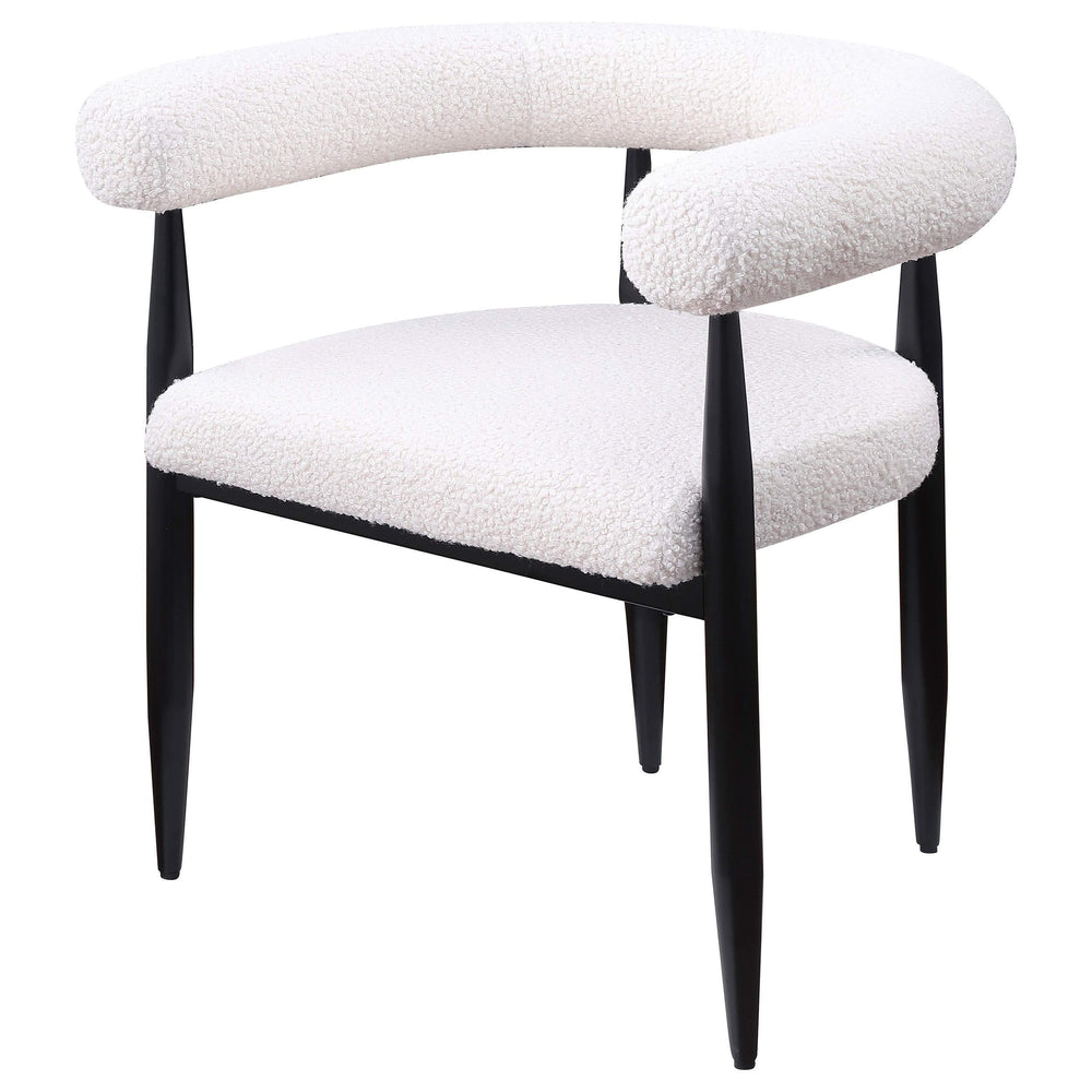 Sillón de comedor tapizado Dunmore Boucle color crema (juego de 2)