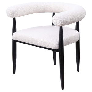 Sillón de comedor tapizado Dunmore Boucle color crema (juego de 2)