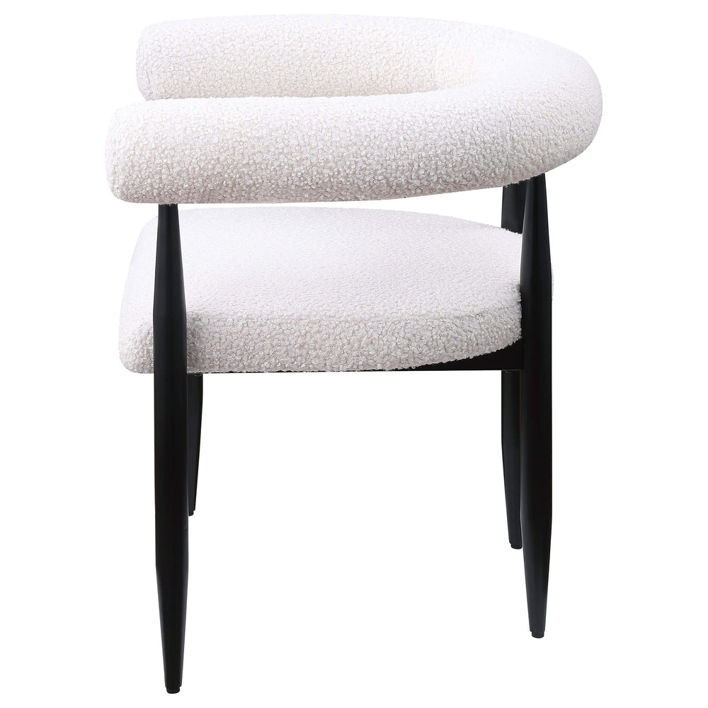 Sillón de comedor tapizado Dunmore Boucle color crema (juego de 2)
