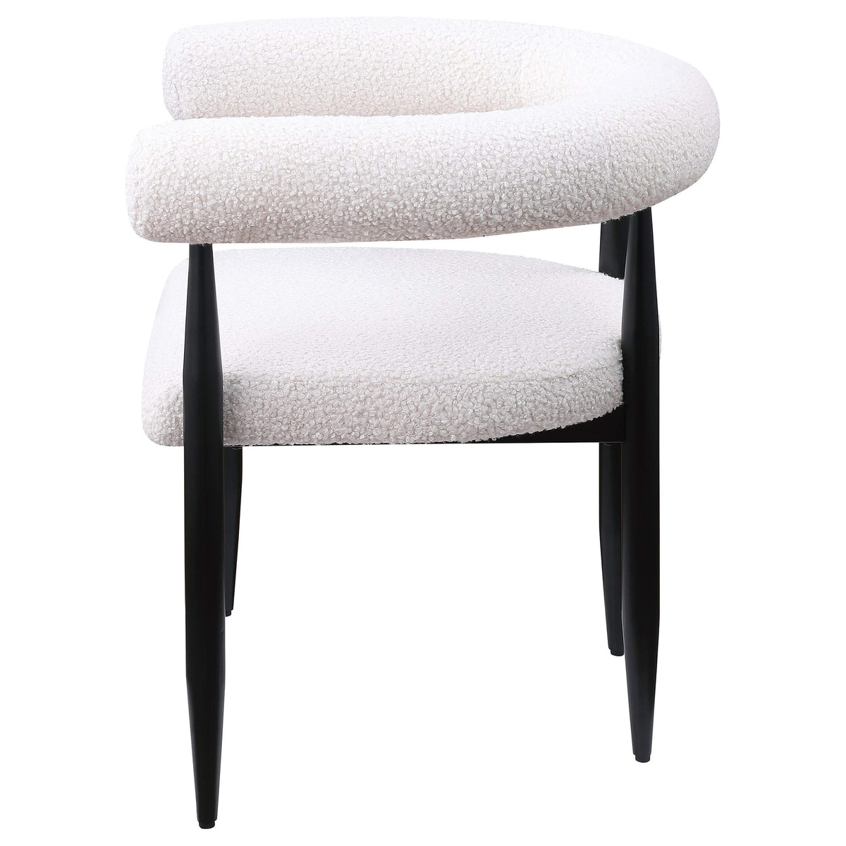 Sillón de comedor tapizado Dunmore Boucle color crema (juego de 2)