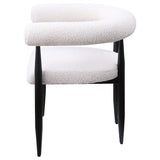 Sillón de comedor tapizado Dunmore Boucle color crema (juego de 2)
