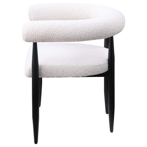 Sillón de comedor tapizado Dunmore Boucle color crema (juego de 2)