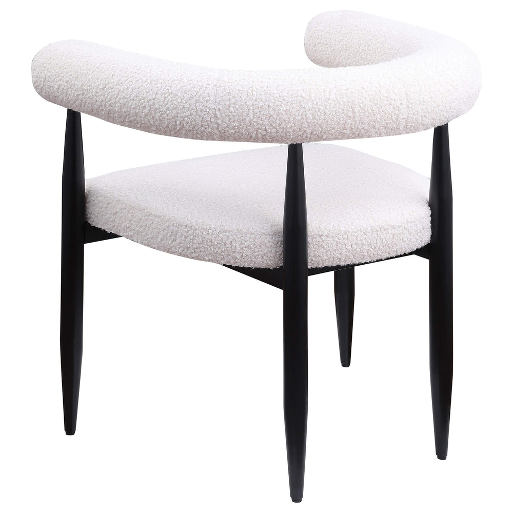 Sillón de comedor tapizado Dunmore Boucle color crema (juego de 2)