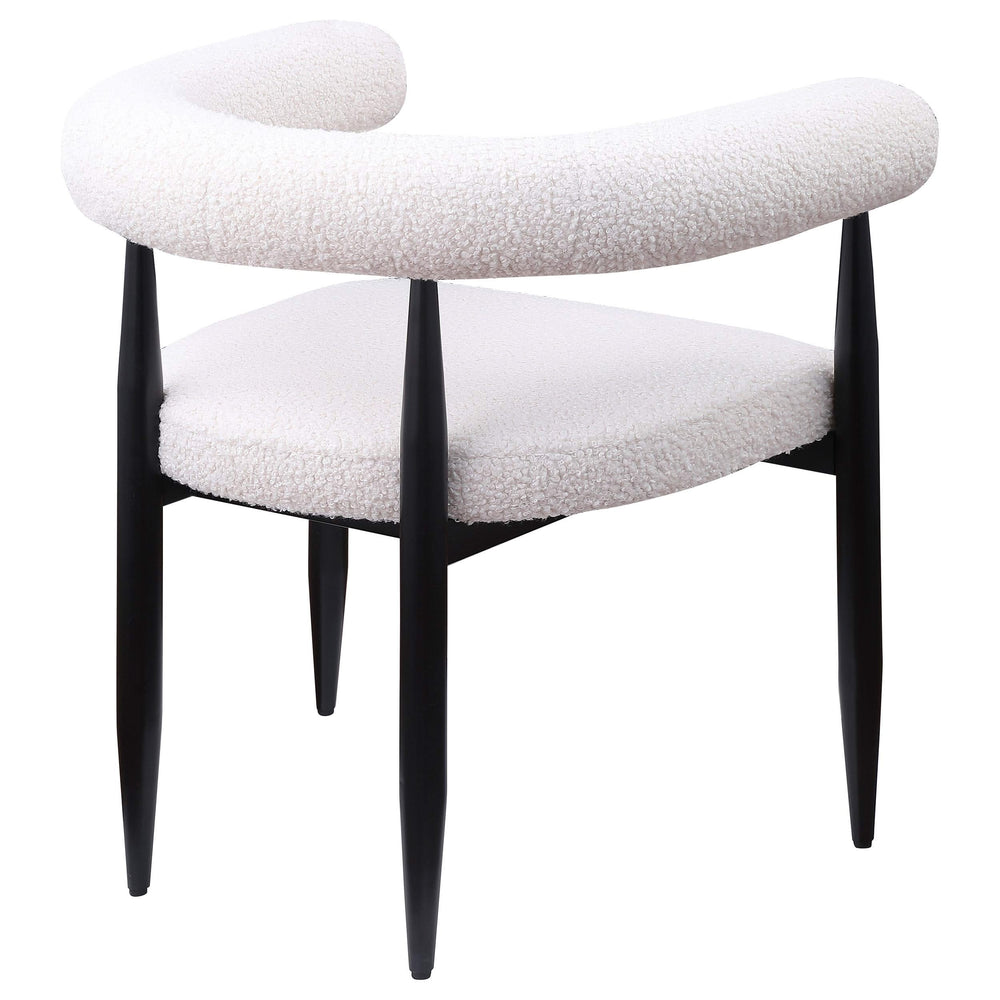 Sillón de comedor tapizado Dunmore Boucle color crema (juego de 2)