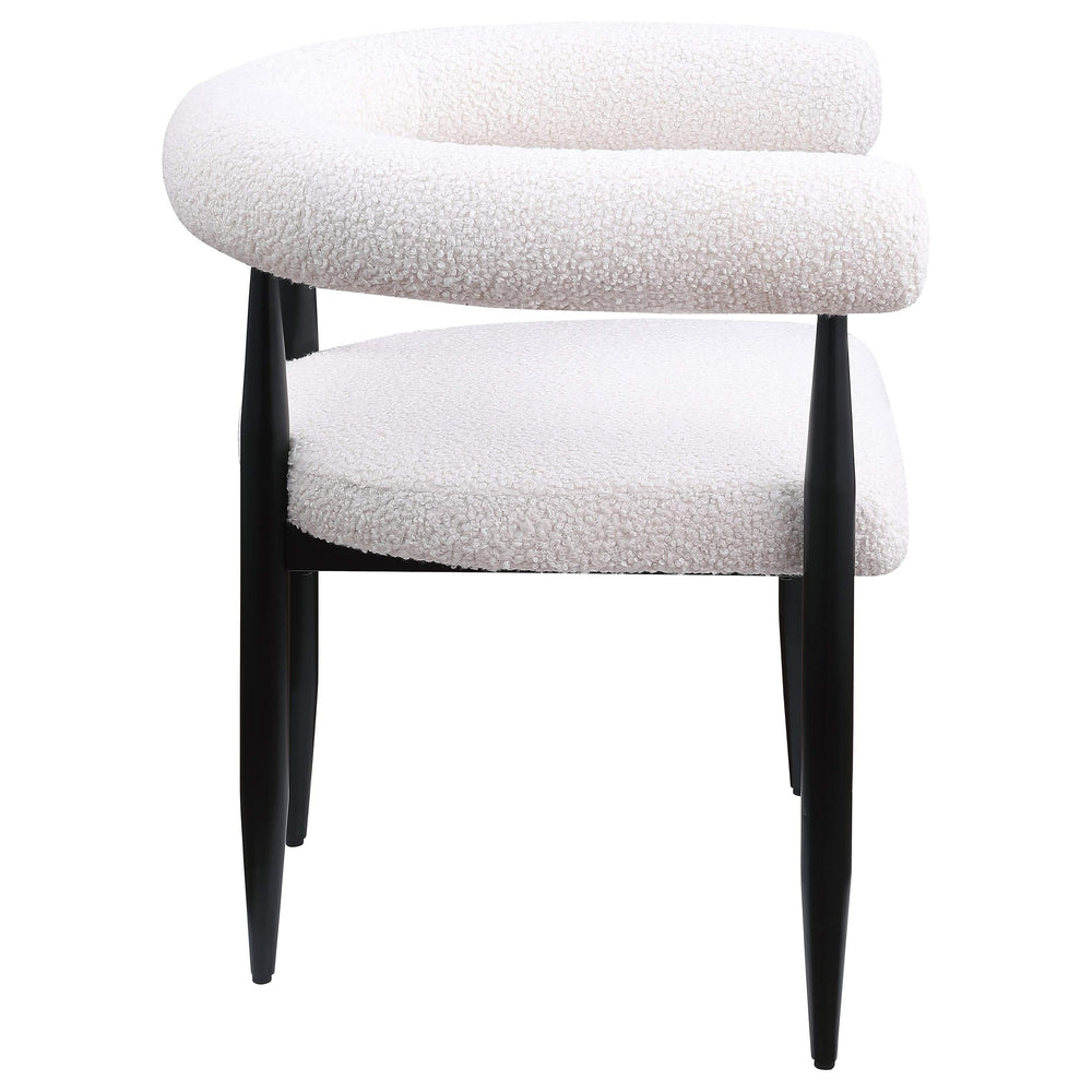 Sillón de comedor tapizado Dunmore Boucle color crema (juego de 2)