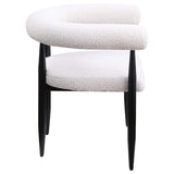 Sillón de comedor tapizado Dunmore Boucle color crema (juego de 2)