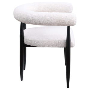Sillón de comedor tapizado Dunmore Boucle color crema (juego de 2)