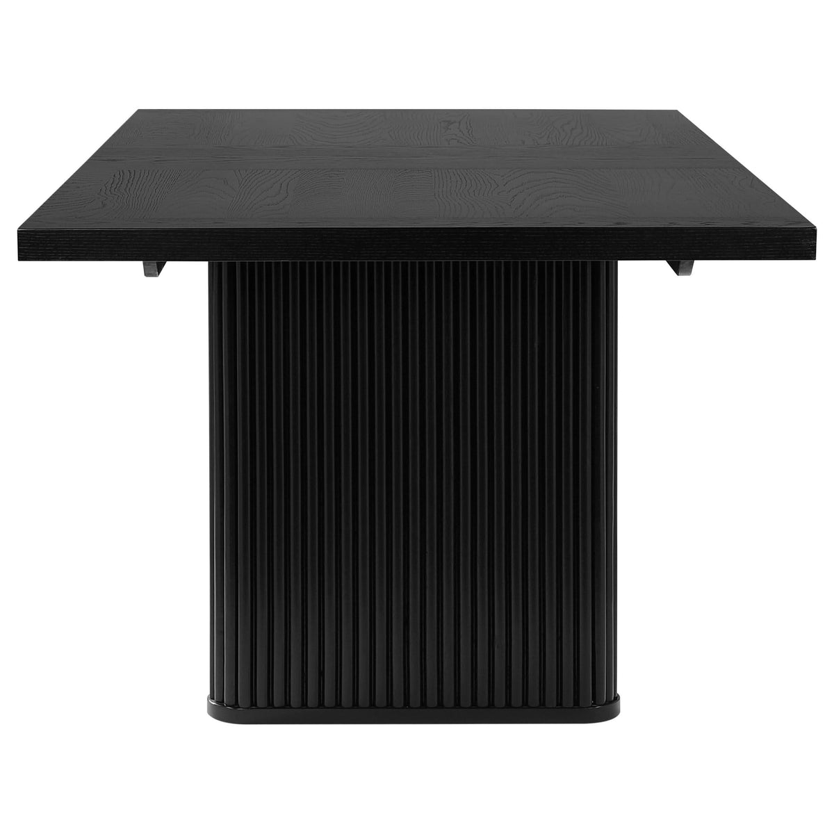Juego de mesa de comedor rectangular Catherine de 5 piezas, color negro