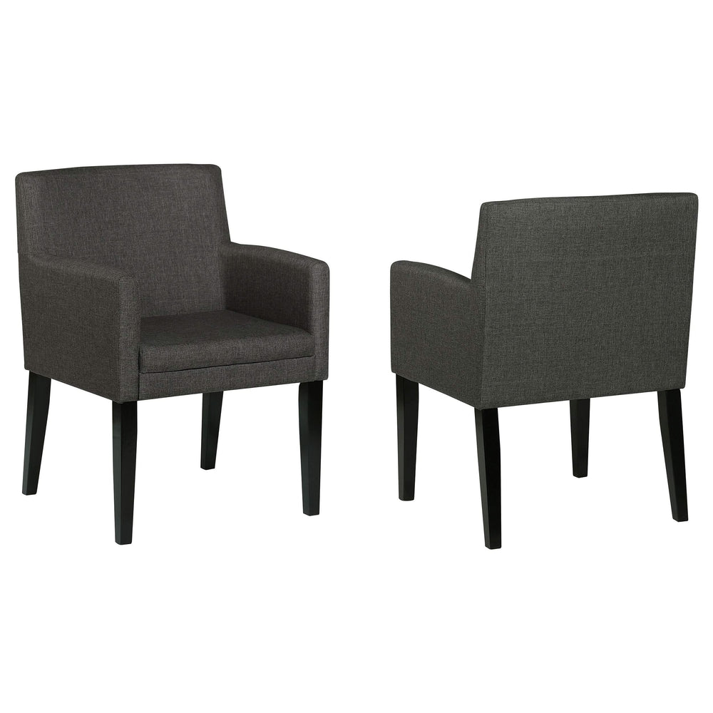 Sillón de comedor tapizado Catherine gris (juego de 2)