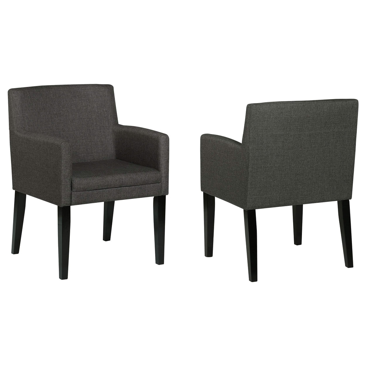 Sillón de comedor tapizado Catherine gris (juego de 2)