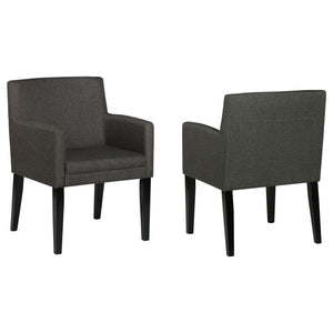 Sillón de comedor tapizado Catherine gris (juego de 2)