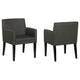 Sillón de comedor tapizado Catherine gris (juego de 2)
