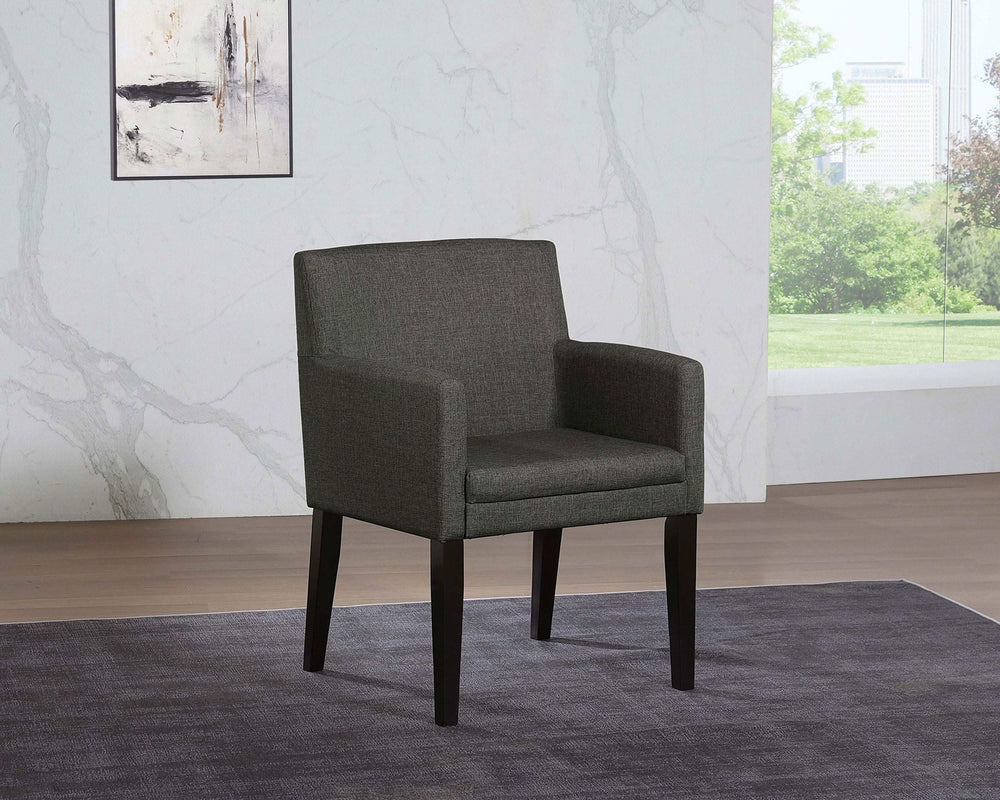 Sillón de comedor tapizado Catherine gris (juego de 2)