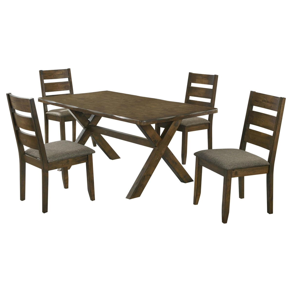 Juego de mesa de comedor rectangular Alston de 5 piezas, color nuez moscada nudosa