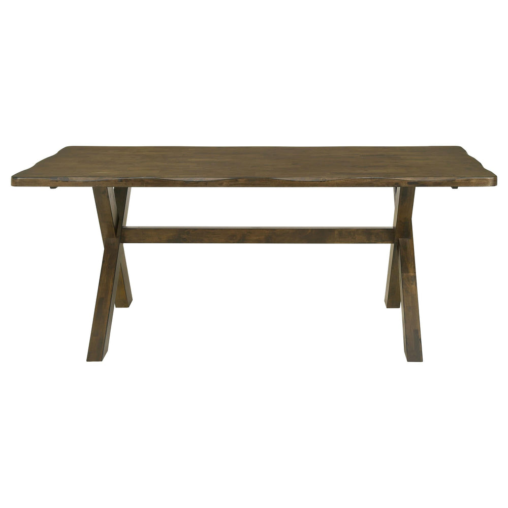 Juego de mesa de comedor rectangular Alston de 7 piezas, color nuez moscada nudosa