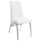 Juego de comedor Beckham de 5 piezas con tapa de vidrio redonda, cromado y blanco
