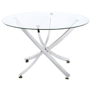 Beckham Round 46-inch Glass Top Dining Table Chrome