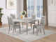 Juego de comedor rectangular de 5 piezas Bling Game, color platino metálico
