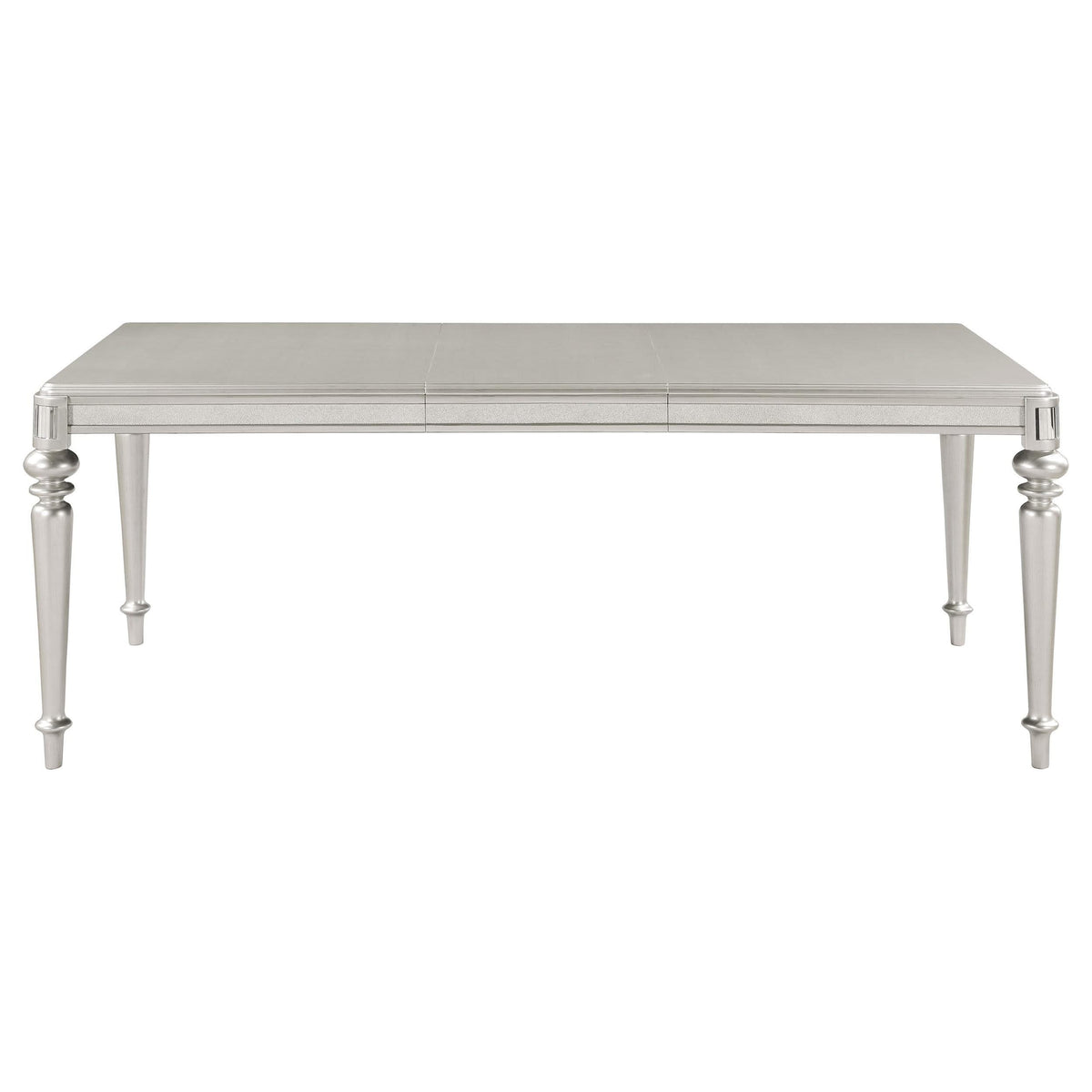 Juego de comedor rectangular de 5 piezas Bling Game, color platino metálico