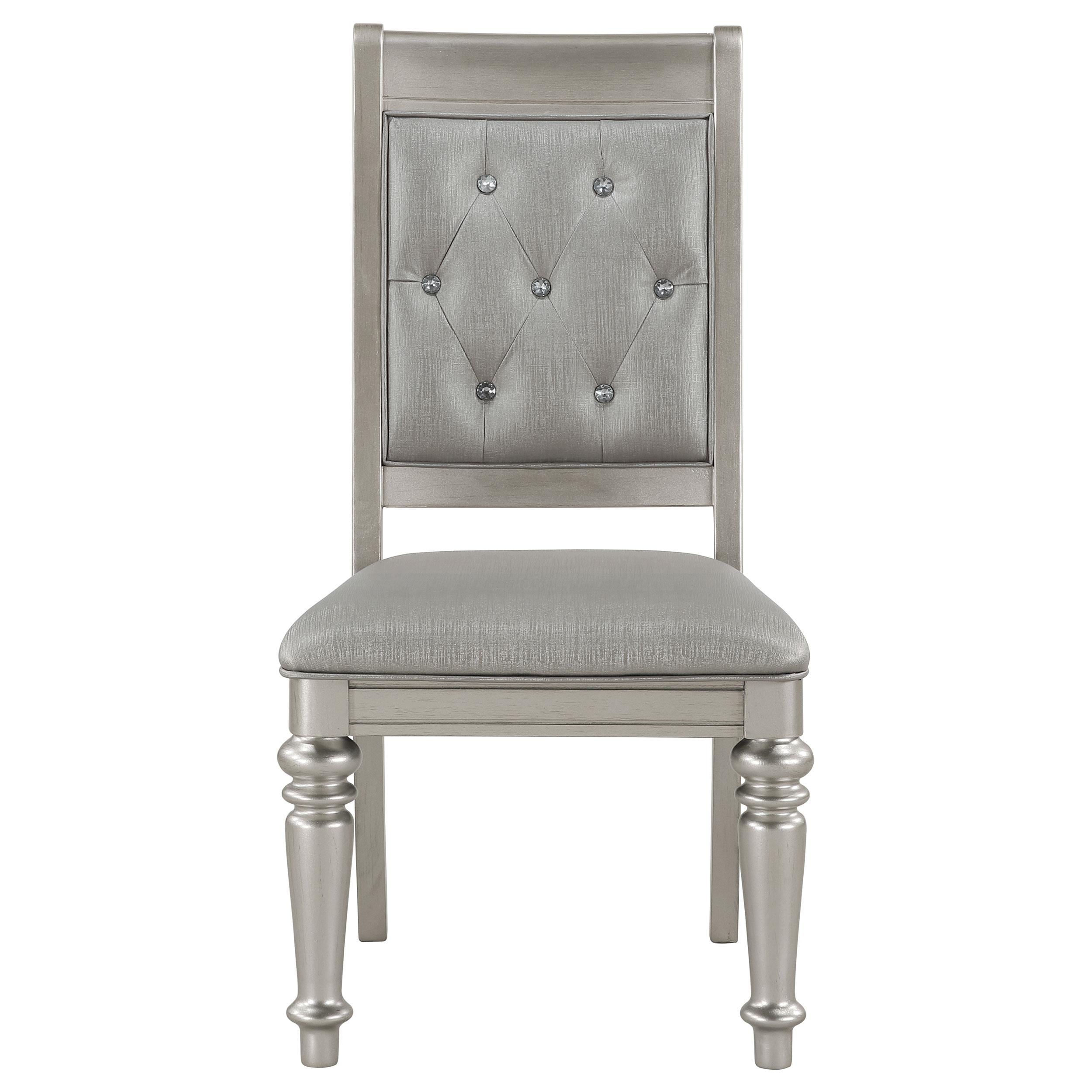 Bling Game Dining Side Chair Metallic Platinum (Set of 2)