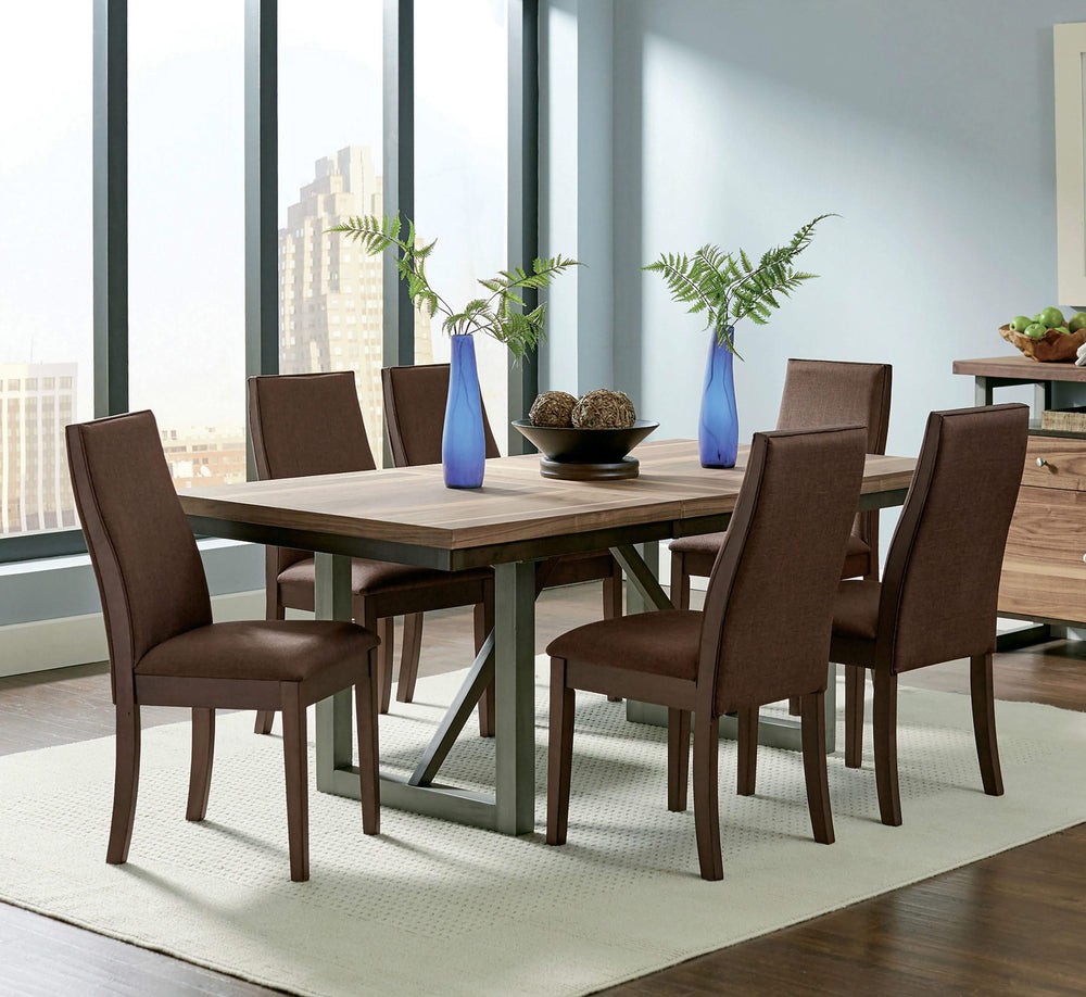 Juego de mesa de comedor rectangular de 7 piezas Spring Creek color chocolate