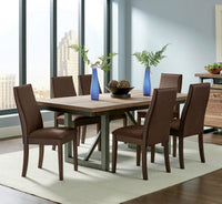 Juego de mesa de comedor rectangular de 7 piezas Spring Creek color chocolate