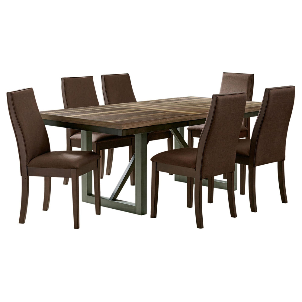 Juego de mesa de comedor rectangular de 7 piezas Spring Creek color chocolate