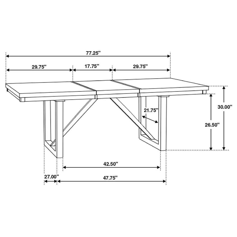 Mesa de comedor extensible Spring Creek de 77 pulgadas en nogal natural