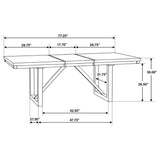 Mesa de comedor extensible Spring Creek de 77 pulgadas en nogal natural