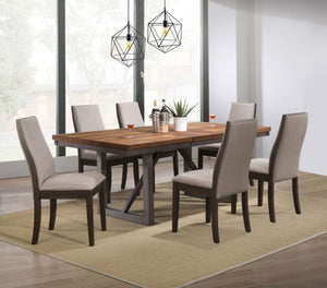 Mesa de comedor extensible Spring Creek de 77 pulgadas en nogal natural
