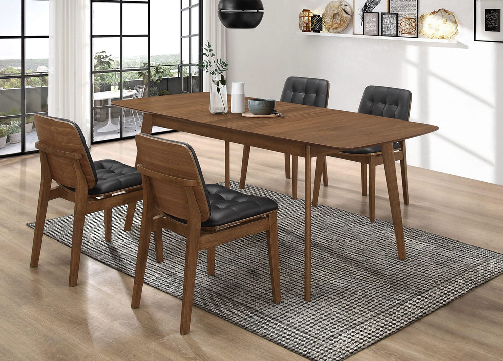 Juego de comedor rectangular Redbridge de 5 piezas en nogal natural