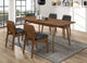 Juego de comedor rectangular Redbridge de 5 piezas en nogal natural