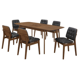 Juego de comedor rectangular Redbridge de 7 piezas en nogal natural
