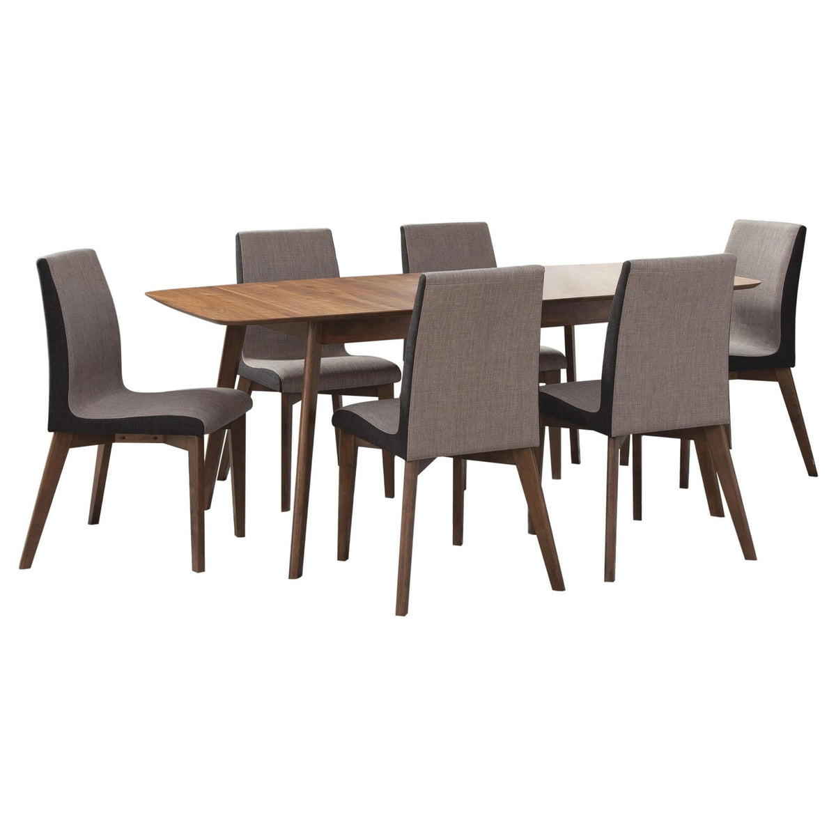 Juego de comedor rectangular de 7 piezas Redbridge en nogal natural