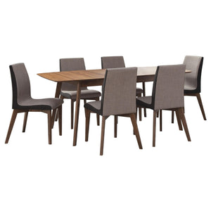 Juego de comedor rectangular de 7 piezas Redbridge en nogal natural
