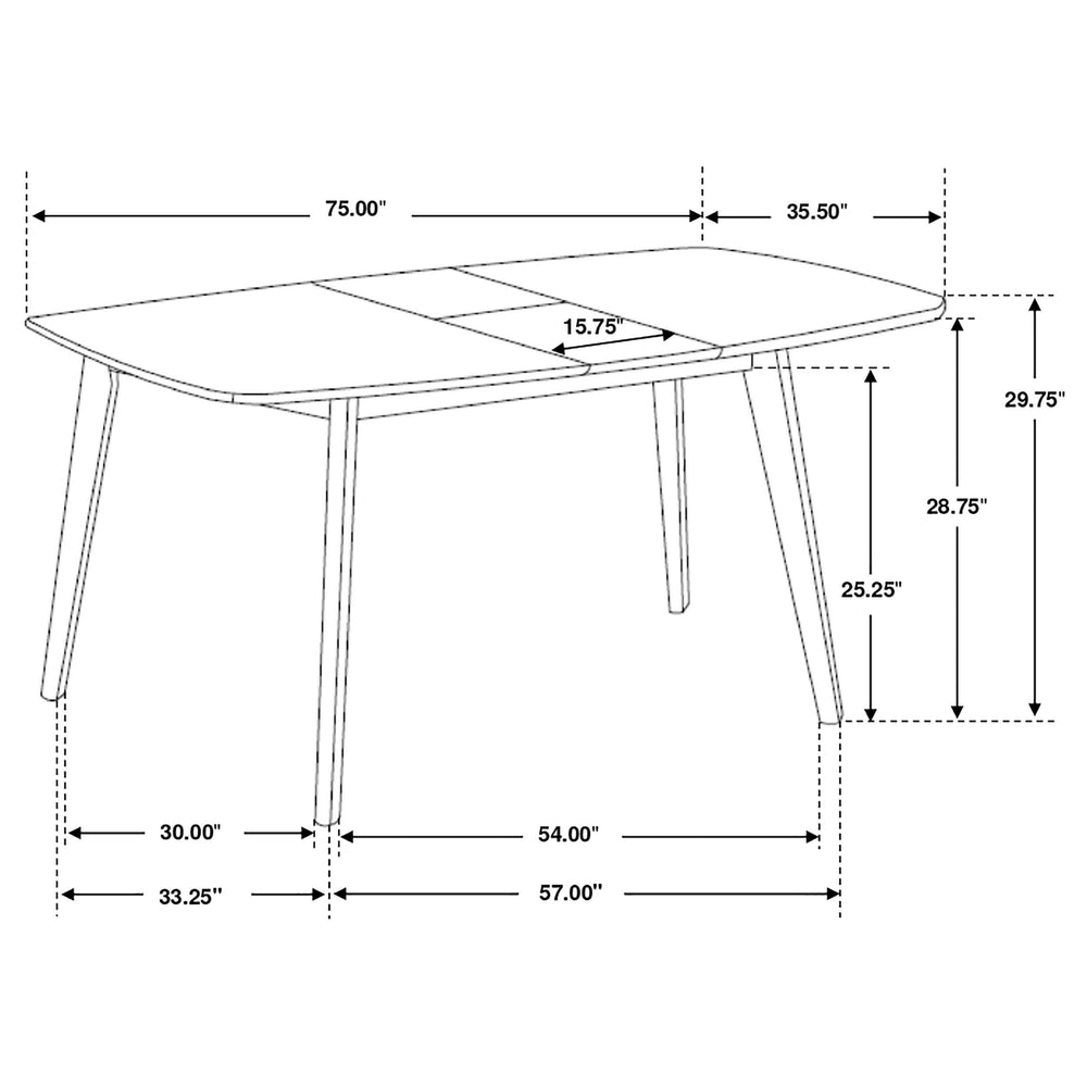 Juego de comedor rectangular de 7 piezas Redbridge en nogal natural