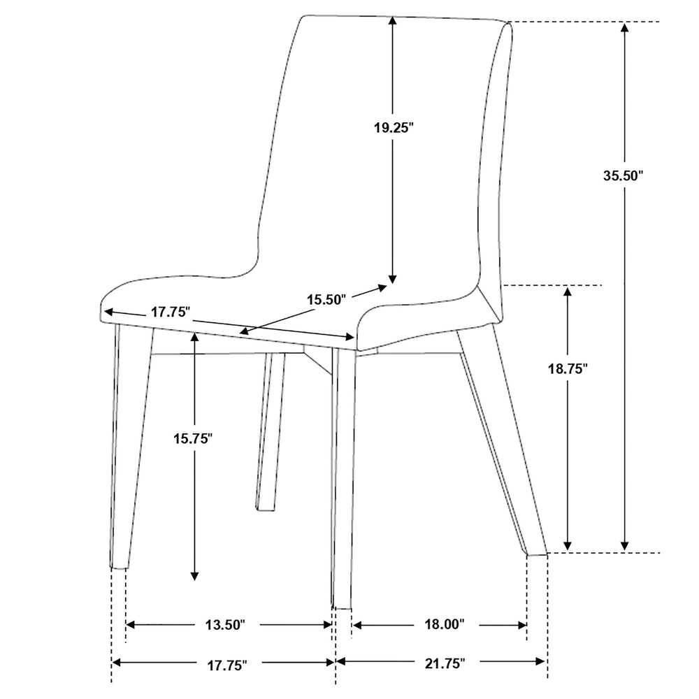 Silla de comedor tapizada Redbridge en nogal (juego de 2)