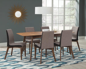 Silla de comedor tapizada Redbridge en nogal (juego de 2)