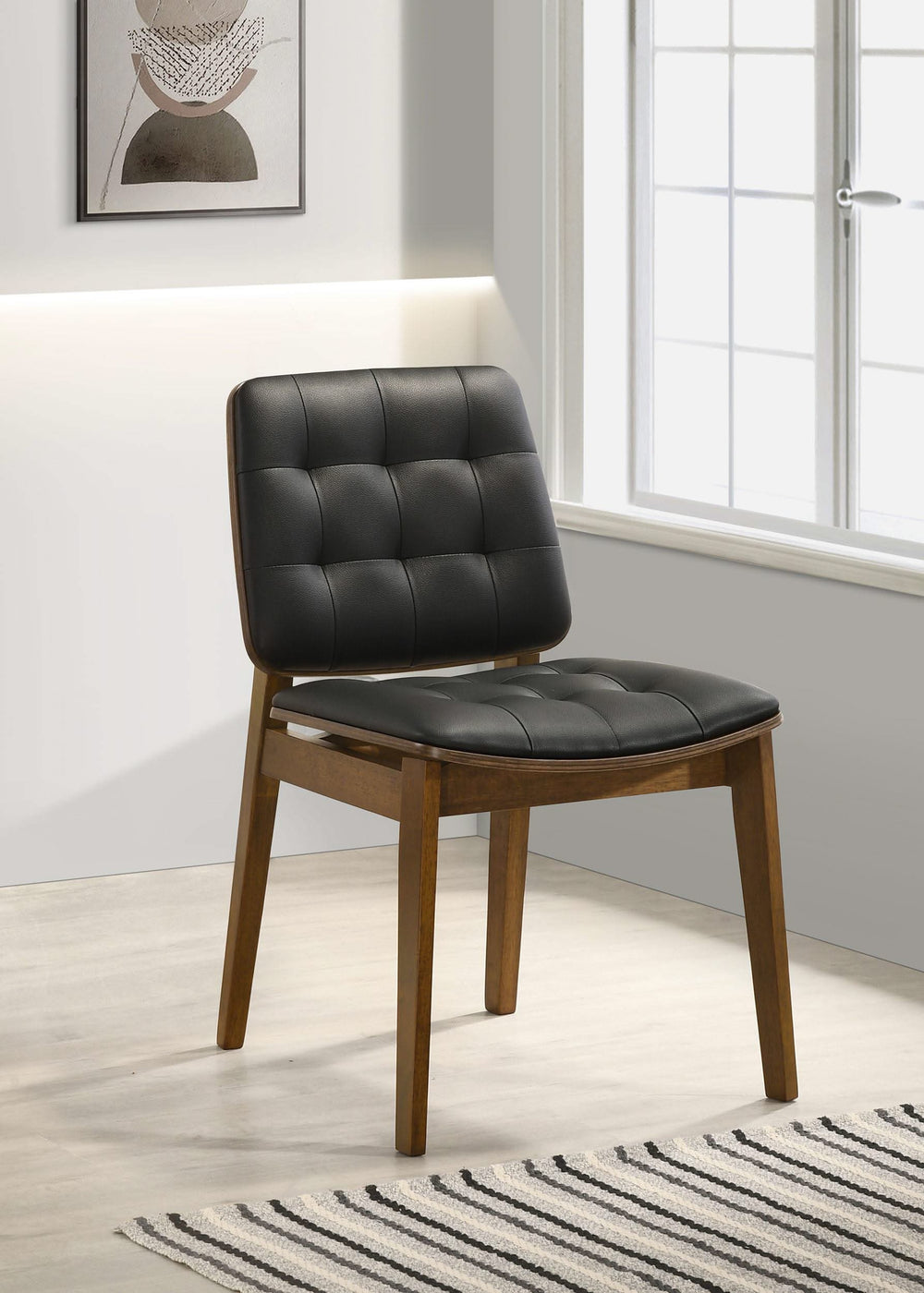 Silla de comedor tapizada Redbridge en nogal (juego de 2)
