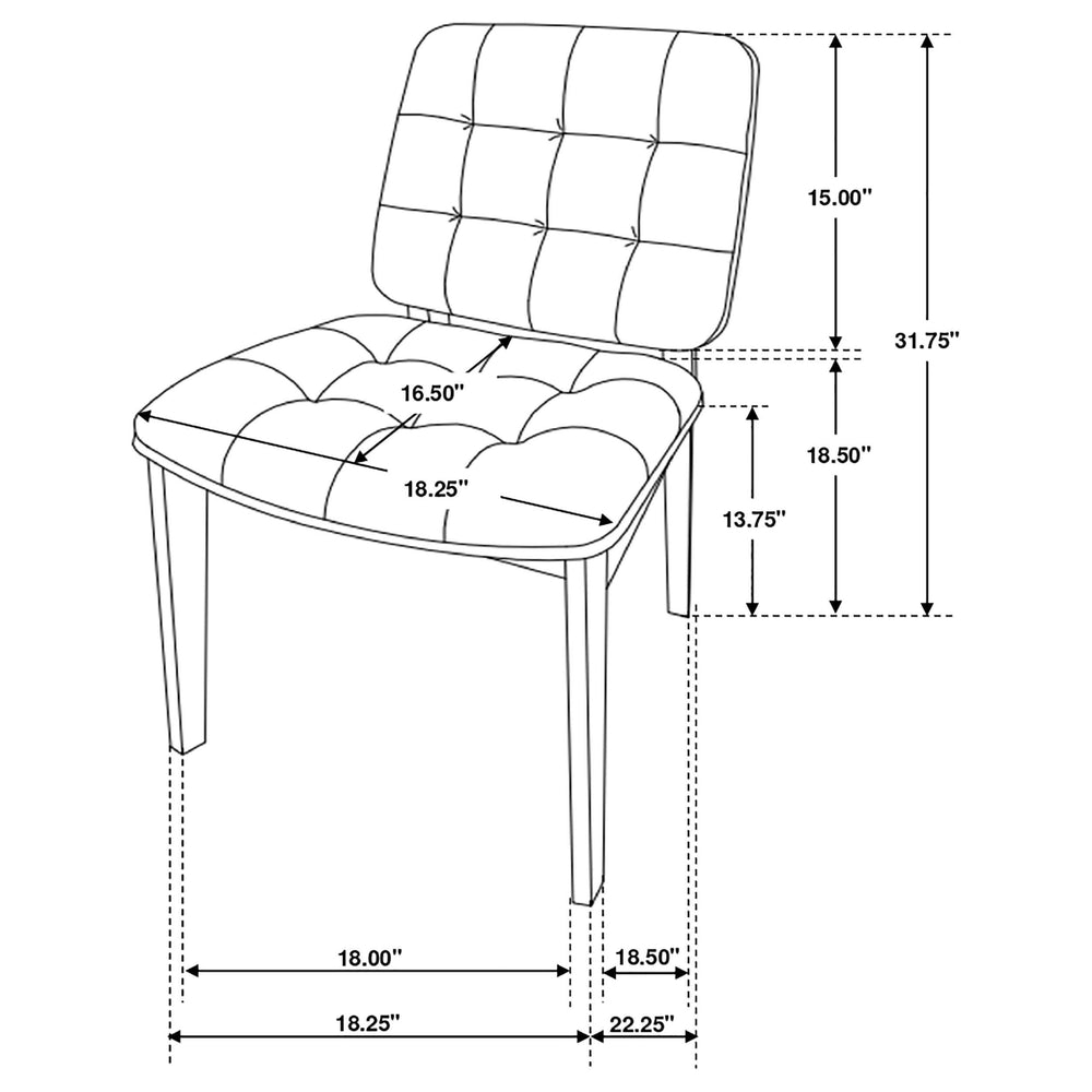 Silla de comedor tapizada Redbridge en nogal (juego de 2)