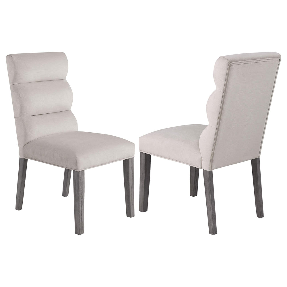 Silla de comedor tapizada en terciopelo Carla color piedra (juego de 2)